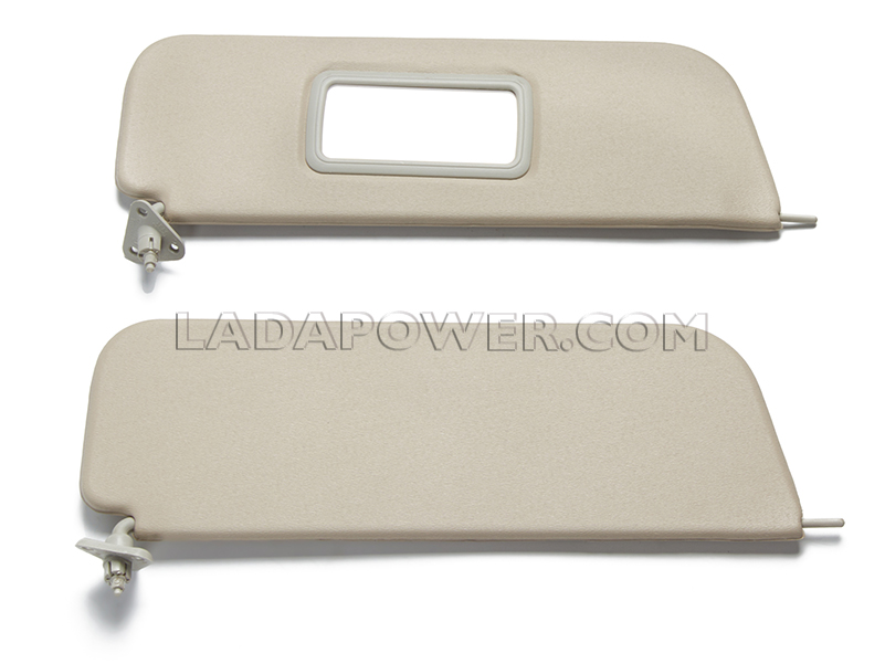 Lada Laika Riva SW  2103 2104 2105 2106 2107 Sunvisor Kit L+R With Mirror OEM (With Soft Roof Headlining)