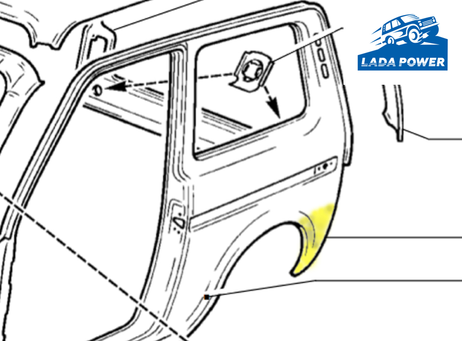 Lada Niva Rear Right Wing Repair Piece Panel 
