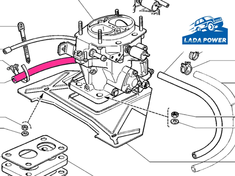 Lada Samara Carburetor Heating Inlet Hose (From the manifold to carburetor)