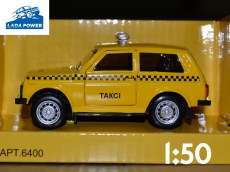 Lada Niva Toy Car 1:50 Taxi (9cm)